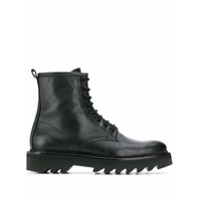 AMI Ankle boot de couro com cadarço - Preto