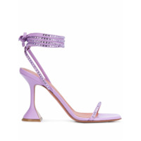 Amina Muaddi Sandália Vita com aplicação de cristais - Roxo