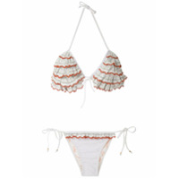 Amir Slama Biquíni cortininha com babados - Branco