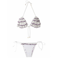 Amir Slama Biquíni cortininha com babados - Branco