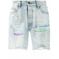 AMIRI Bermuda jeans com efeito destroyed - Azul