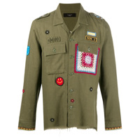 AMIRI Camisa militar com aplicação de patch - Verde