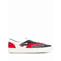 AMIRI Tênis cano baixo com aplicação de chama - Branco