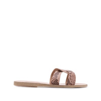 Ancient Greek Sandals Sandália Desmos com efeito de pele de píton - Neutro