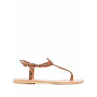 Ancient Greek Sandals Sandália Lito com efeito pele de cobra - Marrom