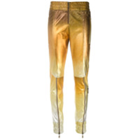 Andrea Bogosian Calça skinny de couro degradê metalizado - Dourado