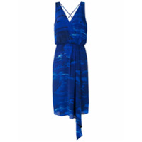 Andrea Marques Vestido drapeado estampado - Azul