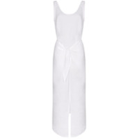 Anemone Vestido midi decote em U com amarração frontal - Branco