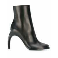 Ann Demeulemeester Ankle boot bico arredondado com zíper - Preto