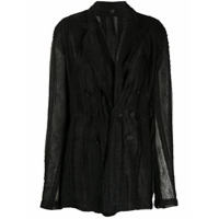 Ann Demeulemeester Blazer semi-translúcido - Preto