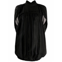 Ann Demeulemeester Blusa com acabamento de babados - Preto