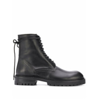 Ann Demeulemeester Bota biker com cadarço - Preto