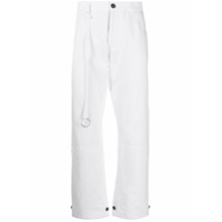 Ann Demeulemeester Calça jeans cropped com cintura alta - Branco