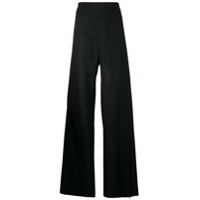 Ann Demeulemeester Calça pantalona com fenda - Preto