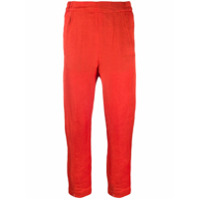 Ann Demeulemeester Calça slim cropped - Vermelho