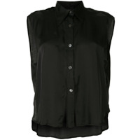 Ann Demeulemeester Camisa com aplicações e fendas - Preto