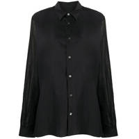 Ann Demeulemeester Camisa com mangas contrastantes - Preto