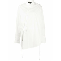 Ann Demeulemeester Camisa de algodão assimétrica com abotoamento - Branco