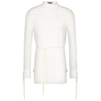 Ann Demeulemeester Camisa de algodão com cinto - Branco