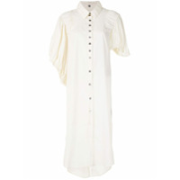 Ann Demeulemeester Camisa de georgette com mangas bufantes - Branco