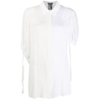 Ann Demeulemeester Camisa mangas 3/4 bicolor - Branco