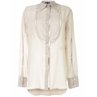 Ann Demeulemeester Camisa slim com mangas longas - Cinza