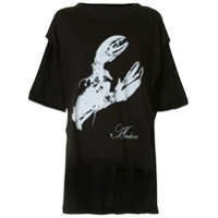 Ann Demeulemeester Camiseta oversized com estampa de lagosta - Preto