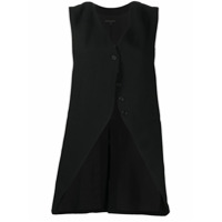 Ann Demeulemeester Colete assimétrico com botão - Preto