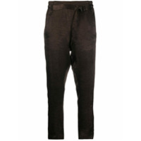 Ann Demeulemeester cropped belted trousers - Marrom