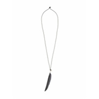 Ann Demeulemeester feather pendant necklace - Preto