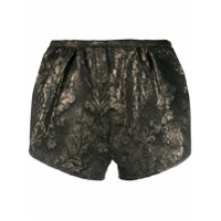 Ann Demeulemeester Short jacquard metálico - Preto