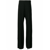 Ann Demeulemeester slit detail palazzo trousers - Preto