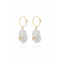 Anni Lu pearl-embellished hoop earrings - Branco