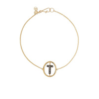 Annoushka Pulseira em ouro 18kt com pingente T e diamantes - 18ct Yellow Gold