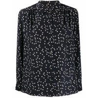 A.P.C. Blusa de seda com estampa de coração - Preto