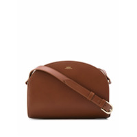 A.P.C. Bolsa transversal Demi Lune com logo - Marrom