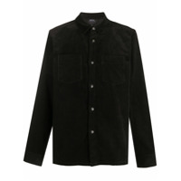 A.P.C. Camisa de veludo cotelê com bolso - Preto