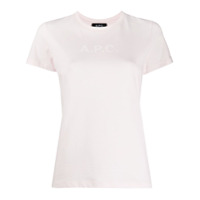 A.P.C. Camiseta decote careca com estampa de logo - Rosa