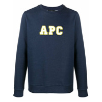 A.P.C. Malcom embroidered logo sweatshirt - Azul
