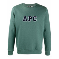 A.P.C. Moletom de algodão orgânico com logo bordado - Verde