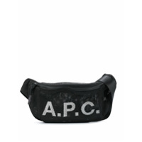 A.P.C. Pochete com estampa de logo e mesh - Preto