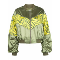 Apparis Jaqueta bomber com estampa de zebra - Verde