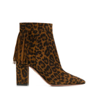Aquazzura Ankle boot Regent com estampa de leopardo - Marrom