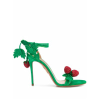 Aquazzura Sandália com fechamento no tornozelo e detalhe de morango - Verde