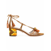 Aquazzura Sandália 'Samba' de camurça - Marrom