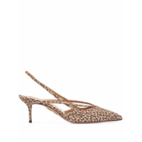 Aquazzura Sapato com tira posterior e estampa de leopardo - Marrom