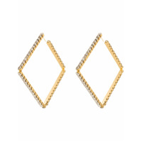AREA embellished square hoop earrings - Dourado