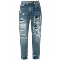 Armani Exchange Calça jeans boyffriend cropped - Azul