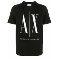 Armani Exchange Camiseta mangas curtas com estampa de logo - Preto