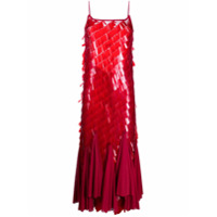 Atu Body Couture Vestido evasê com paetês e alça finas - Vermelho